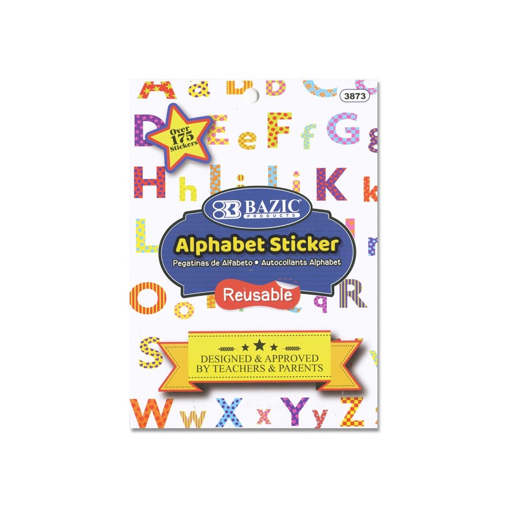 BAZIC Alphabet Plastic Sticker book (Product of USA)