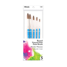 Load image into Gallery viewer, BAZIC Round Natural Hair Paint Brush (5/Pack) (Product of USA)
