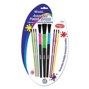 BAZIC Asst. Size Kid's Paint Brush Set (9/Pack) (Product Of USA)