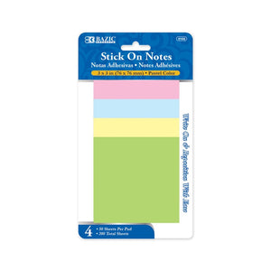 BAZIC 3" X 3" Stick On Notes (Product of USA)