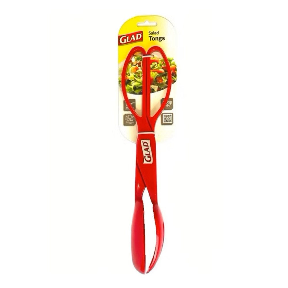 GLAD SALAD TONGS, RED (Product of USA)