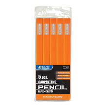 Load image into Gallery viewer, BAZIC Carpenter&#39;s Pencil (5/Pack) (Product of USA)
