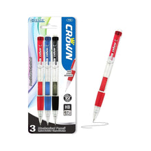 Load image into Gallery viewer, BAZIC Crown 0.7 mm Mechanical Pencil (3/Pack) (Product Of USA)
