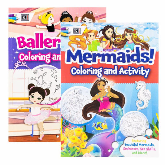 BAZIC KAPPA Mermaids & Ballerinas Coloring & Activity Book (Product of USA)