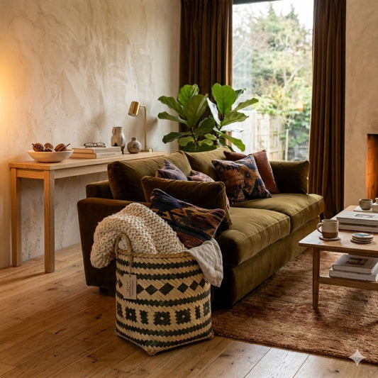 Hand Woven Storage Basket W/Handle - 40cmx40cm