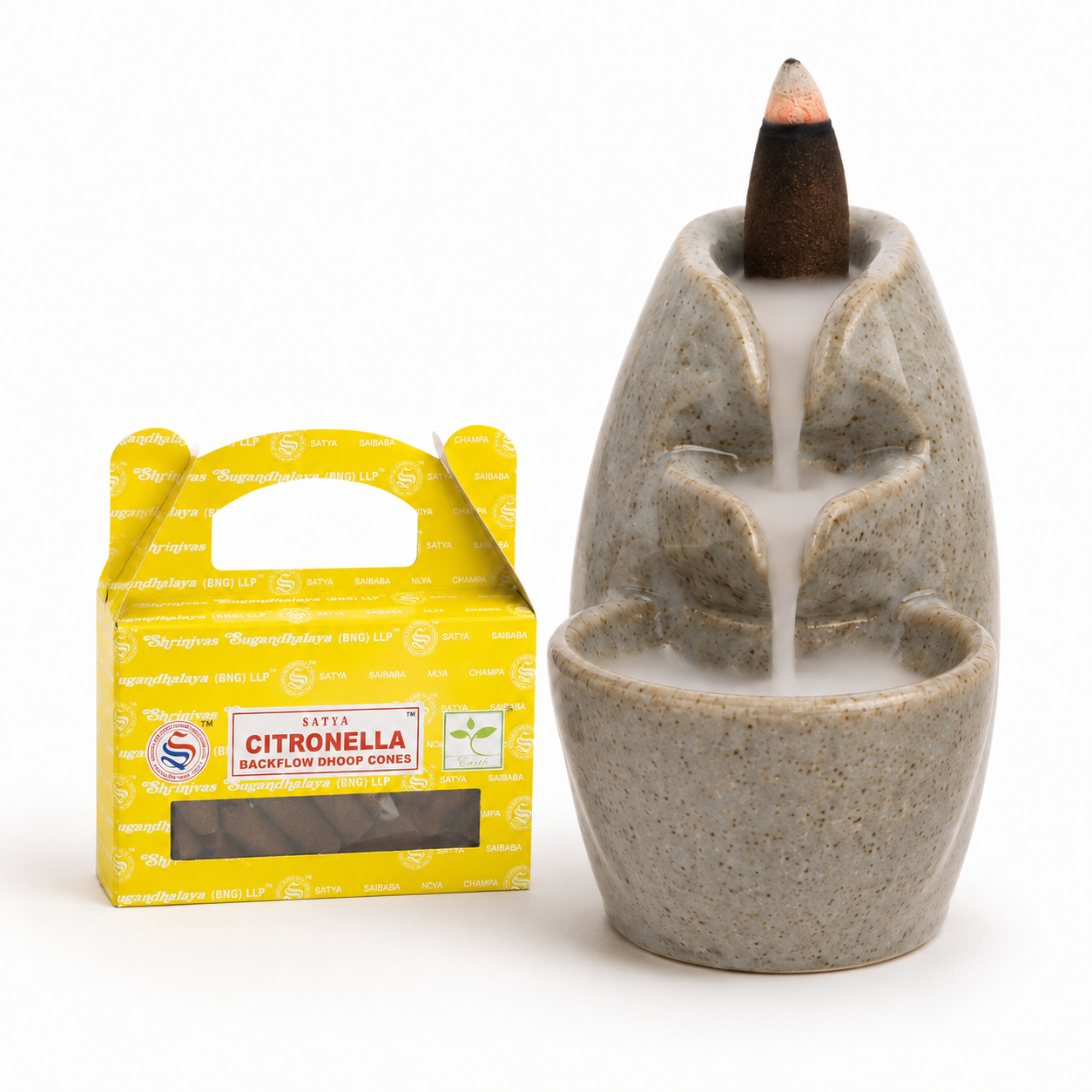 Satya Backflow Dhoop Cones - Citronella  (24 cones)