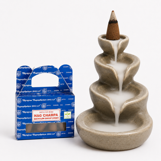 Satya Backflow Dhoop Cones - Nagchampa (24 cones)