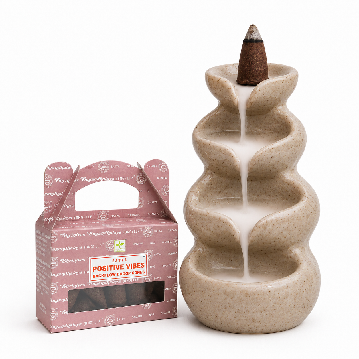 Satya Backflow Dhoop Cones - Positive Vibes (24 cones)