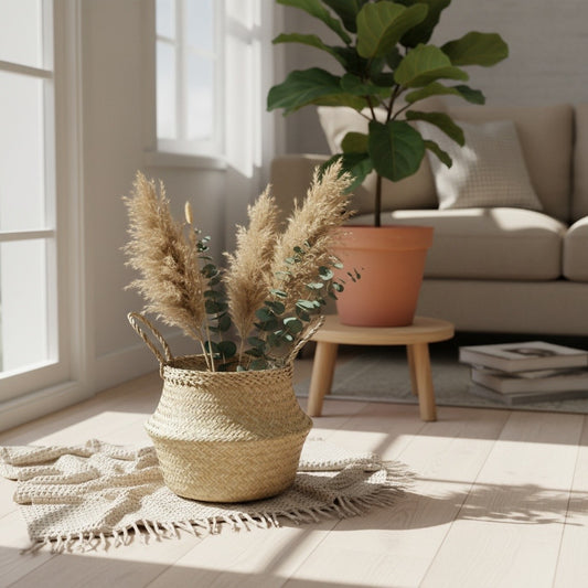 Belly Bag Storage Basket Natural 20x20cm