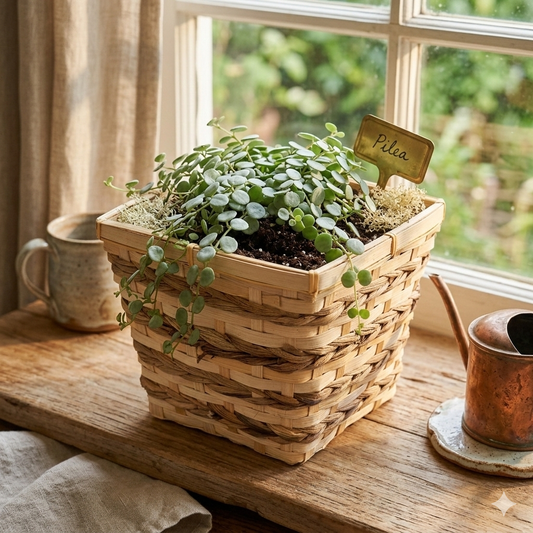 Braided Bamboo Planter Pot 20x20 cm