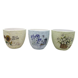 Ceramic Round Flower/Planter Pot - Flower