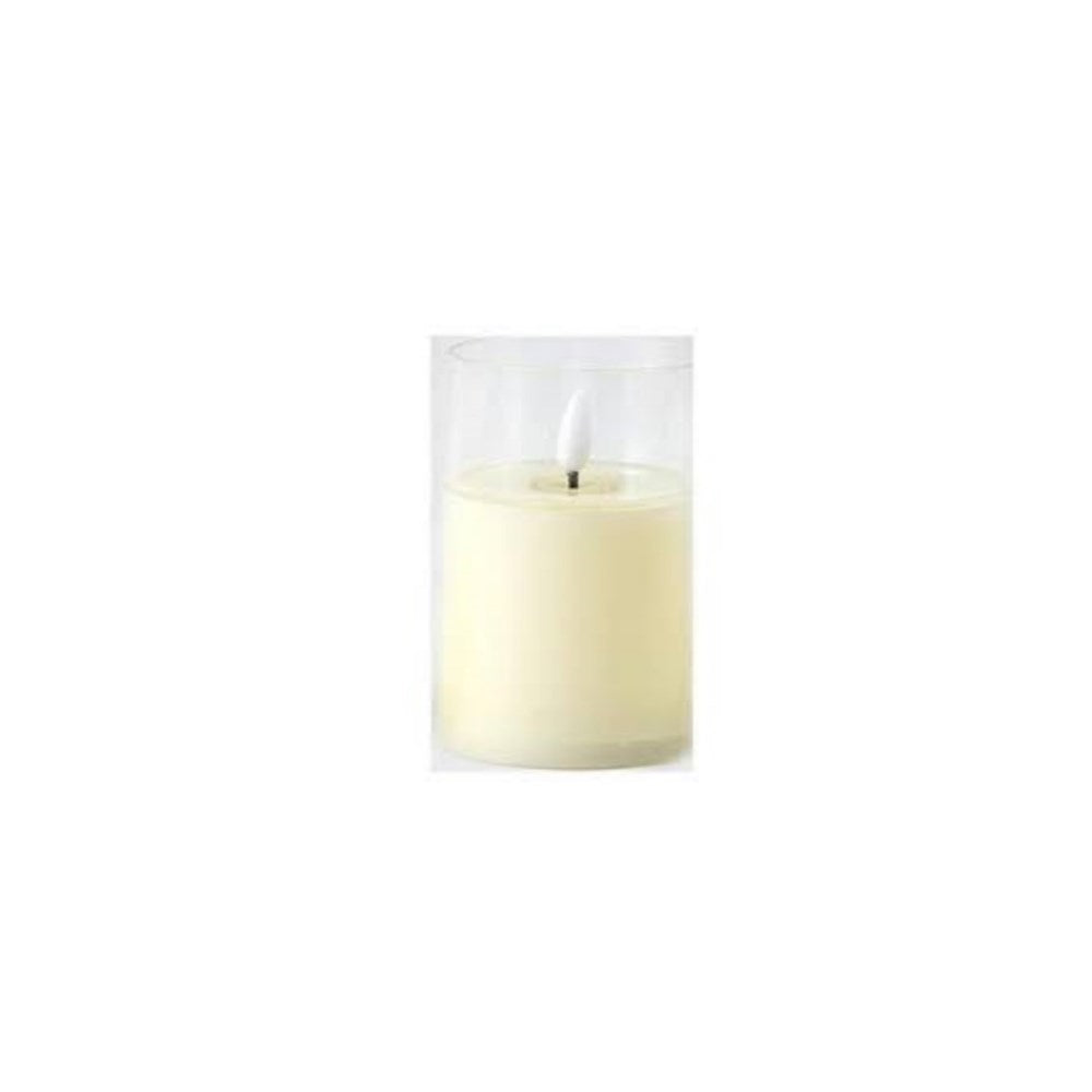 LED Clear Candle - White - 9.5cm