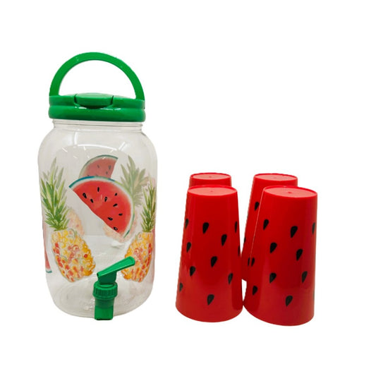 Drink Dispenser with glasses - Green