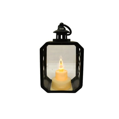 LED Lantern with Cross Grids - 17cm