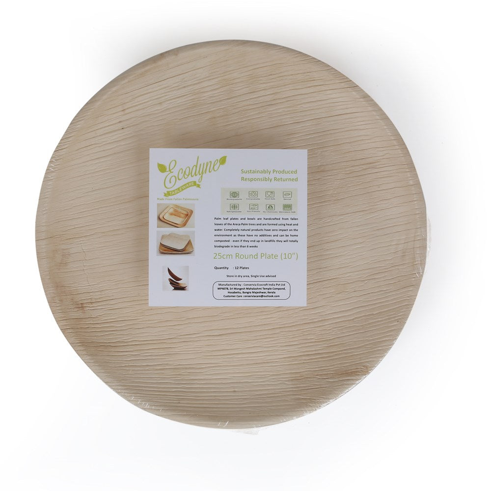 Palm Leaf Round Classic Plate 10pc/pk - 25cm