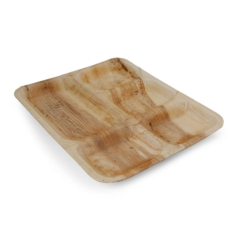 Palm Leaf Rectangle Plate 5CP 10pc/pk - 30x25cm