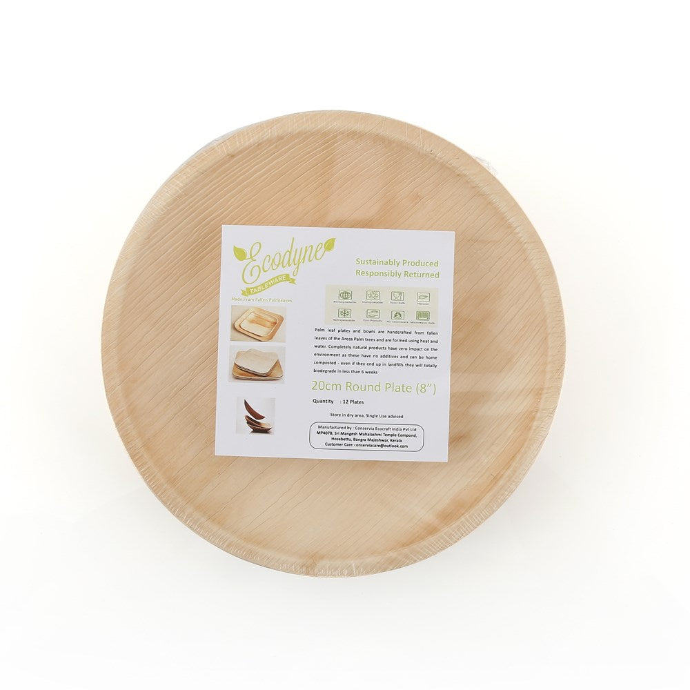 Palm Leaf Round Classic Plate 10pc/pk - 20cm