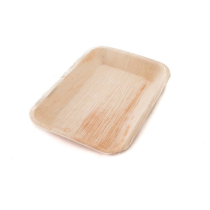 Palm Leaf Rectangle Tray 10pc/pk - 16X11cm