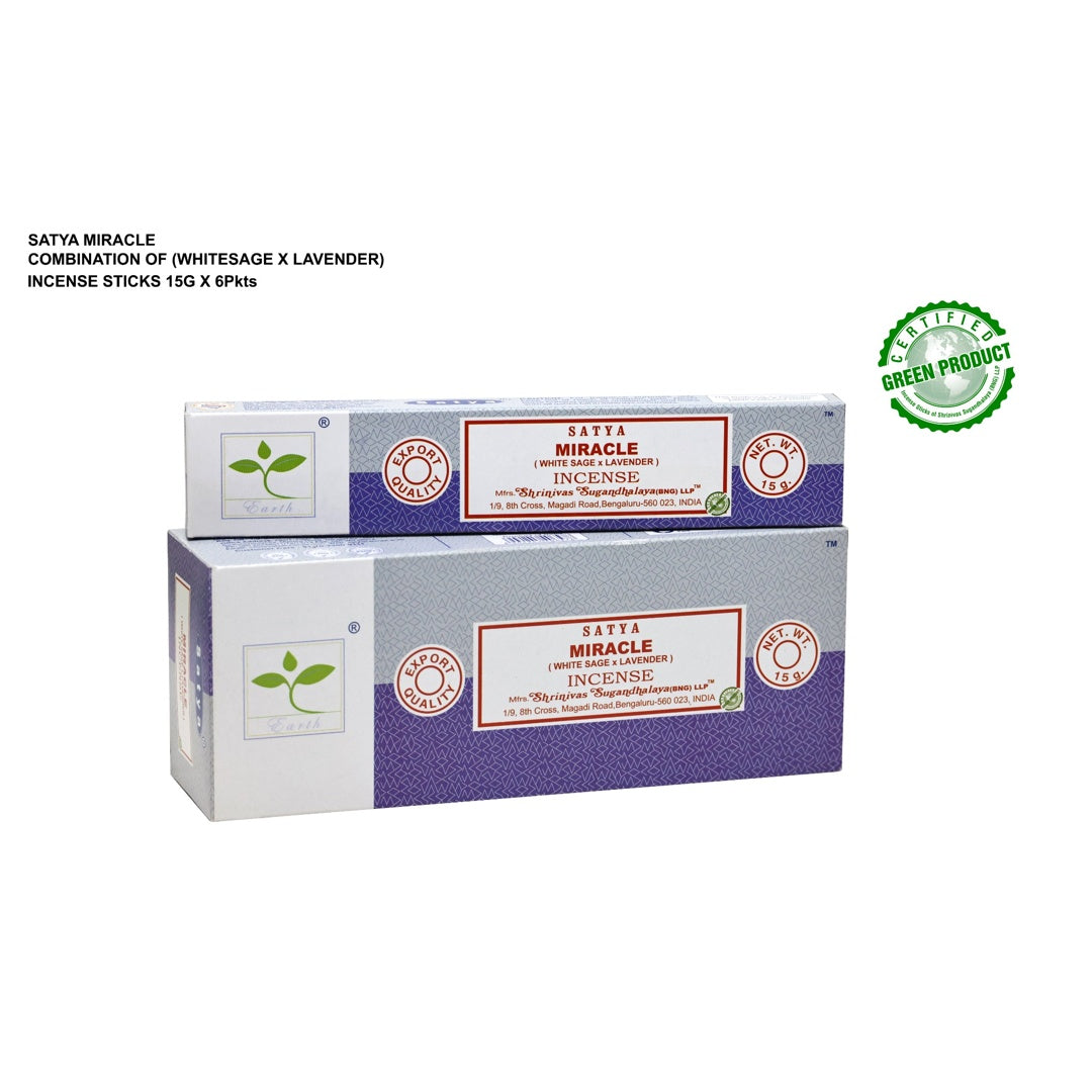 Satya Earth Series Miracle Incense Sticks 15g – Pack of 6