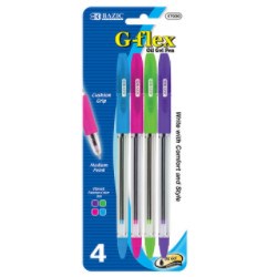 BAZIC 4 Color G-Flex Oil-Gel Ink Pen w/ Cushion Grip (Product of USA)