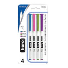 Load image into Gallery viewer, BAZIC Fiero Fancy Color Fiber Tip Fineliner Pen (4/Pack) (Product of USA)
