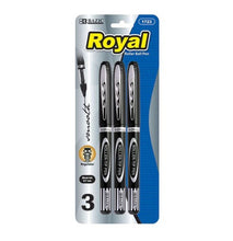 Load image into Gallery viewer, BAZIC Royal Black Rollerball Pen (3/Pack) (Product of USA)
