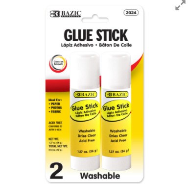 BAZIC Glue Stick -1.27 oz (36g) (Product Of USA)