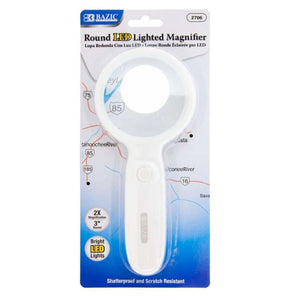 BAZIC 3" Round 2x LED Lighted Magnifier (Product of USA)