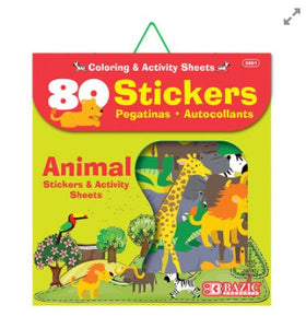 BAZIC Animal Series Asst. Sticker (80/Bag) (Product of USA)