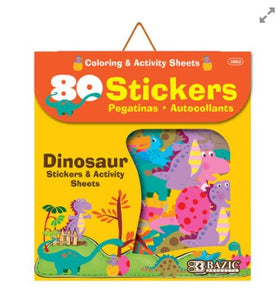 BAZIC Dinosaur Series Asst. Sticker (80/Bag) (Product of USA)