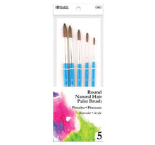 Load image into Gallery viewer, BAZIC Round Natural Hair Paint Brush (5/Pack) (Product of USA)
