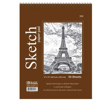 Load image into Gallery viewer, BAZIC 9&quot; X 12&quot; Top Bound Spiral Sketch Pad (Product of USA)
