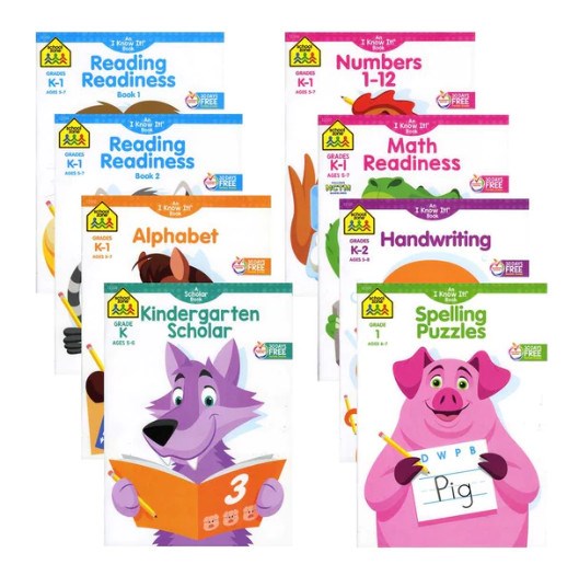 BAZIC SCHOOL ZONE Assorted Workbooks (Product of USA)