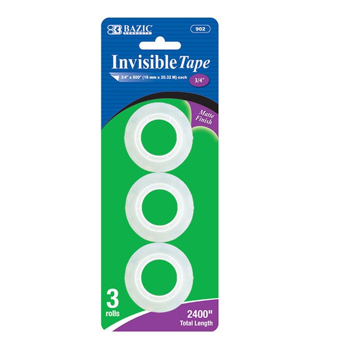 BAZIC Invisible Tape Refill (3/Pack)  (Product Of USA)