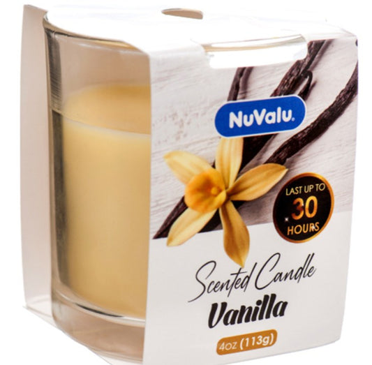 NUVALU - Glass Jar Candle Vanilla 4 Oz