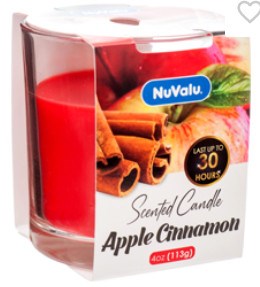 NUVALU - Glass Jar Candle Apple Cinnamon 4 Oz