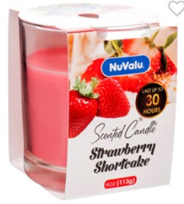 NUVALU - Glass Jar Candle Strawberry Shortcake4 Oz