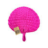 Palm Leaf fan Coloured (Round Handle) - Pink