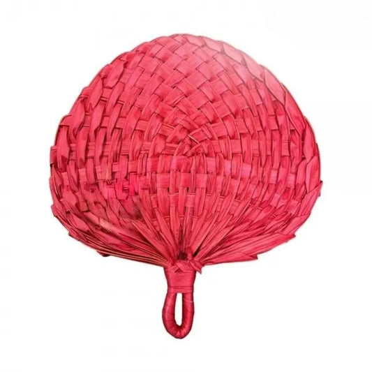 Palm Leaf Fan Coloured - Red