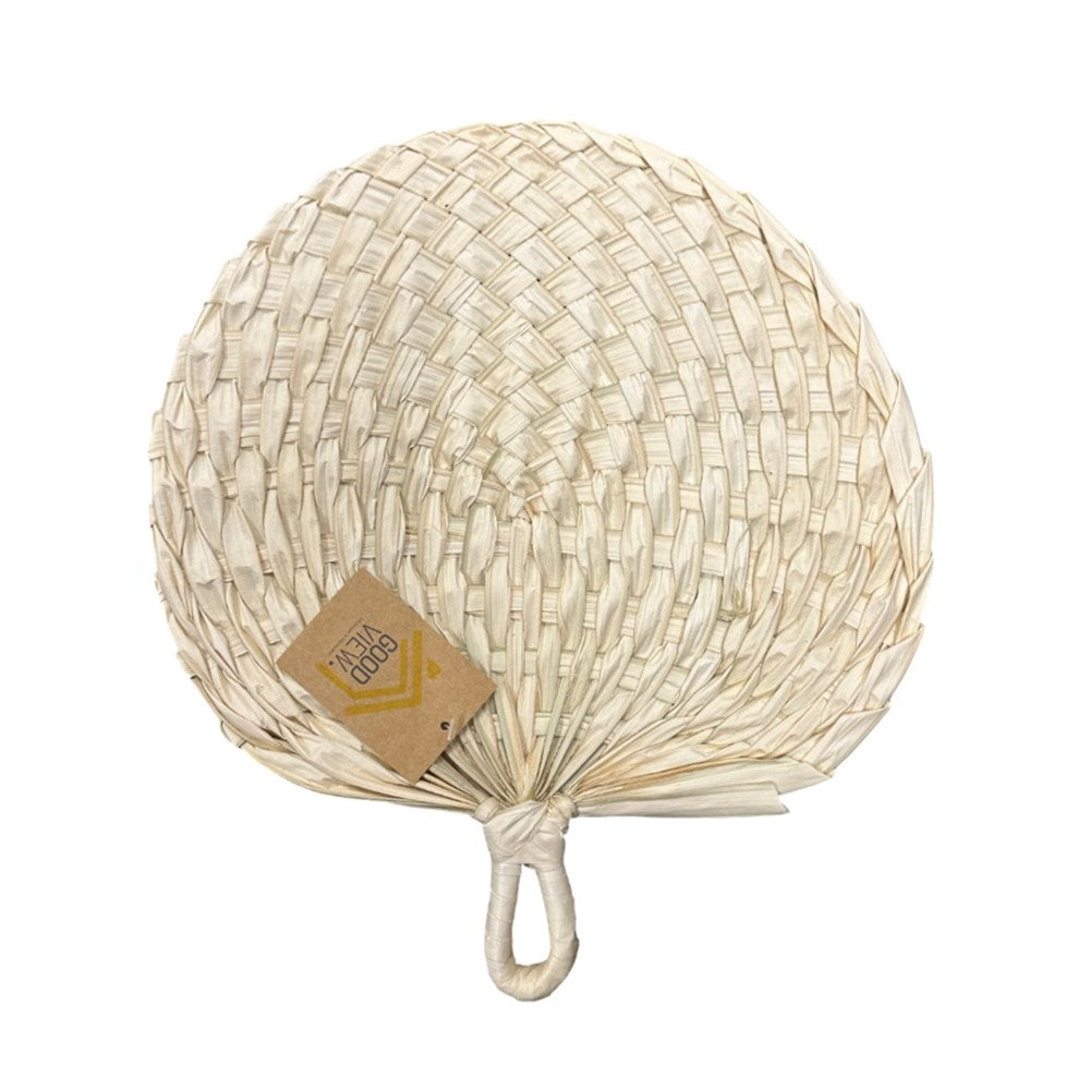 Palm Leaf Fan Natural(Round handle)