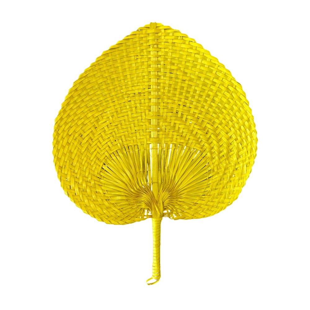 Bamboo Fan Coloured - Yellow