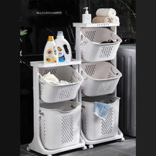 Load image into Gallery viewer, 2 Tier Laundry trolley with removable basket
