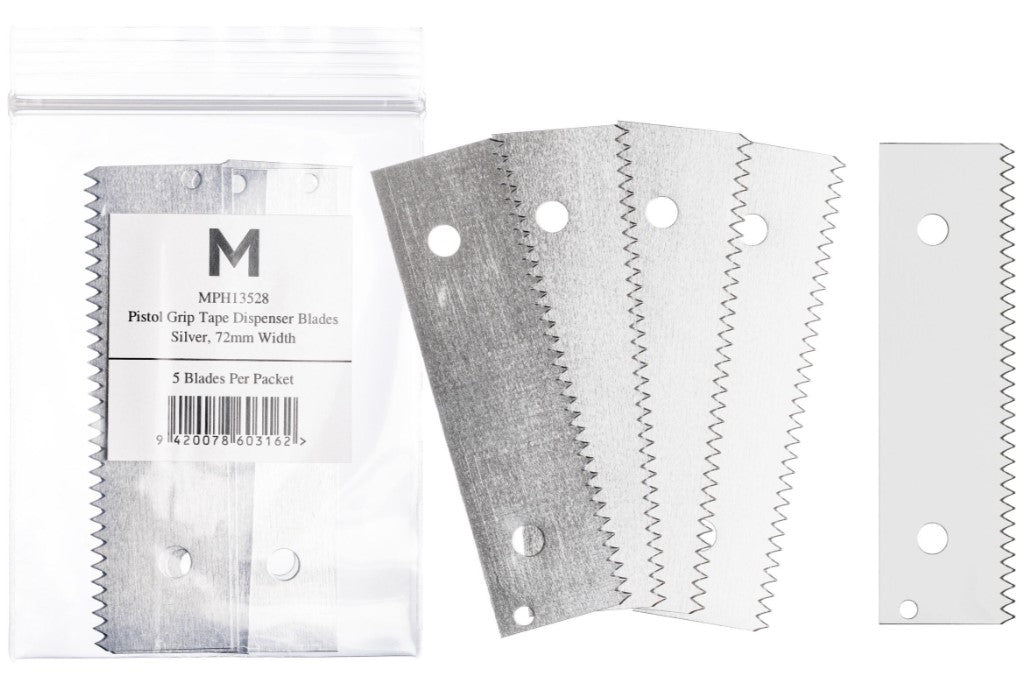 Pistol Grip Dispenser Replacement Blade - Silver, 72mm Size (5) 
