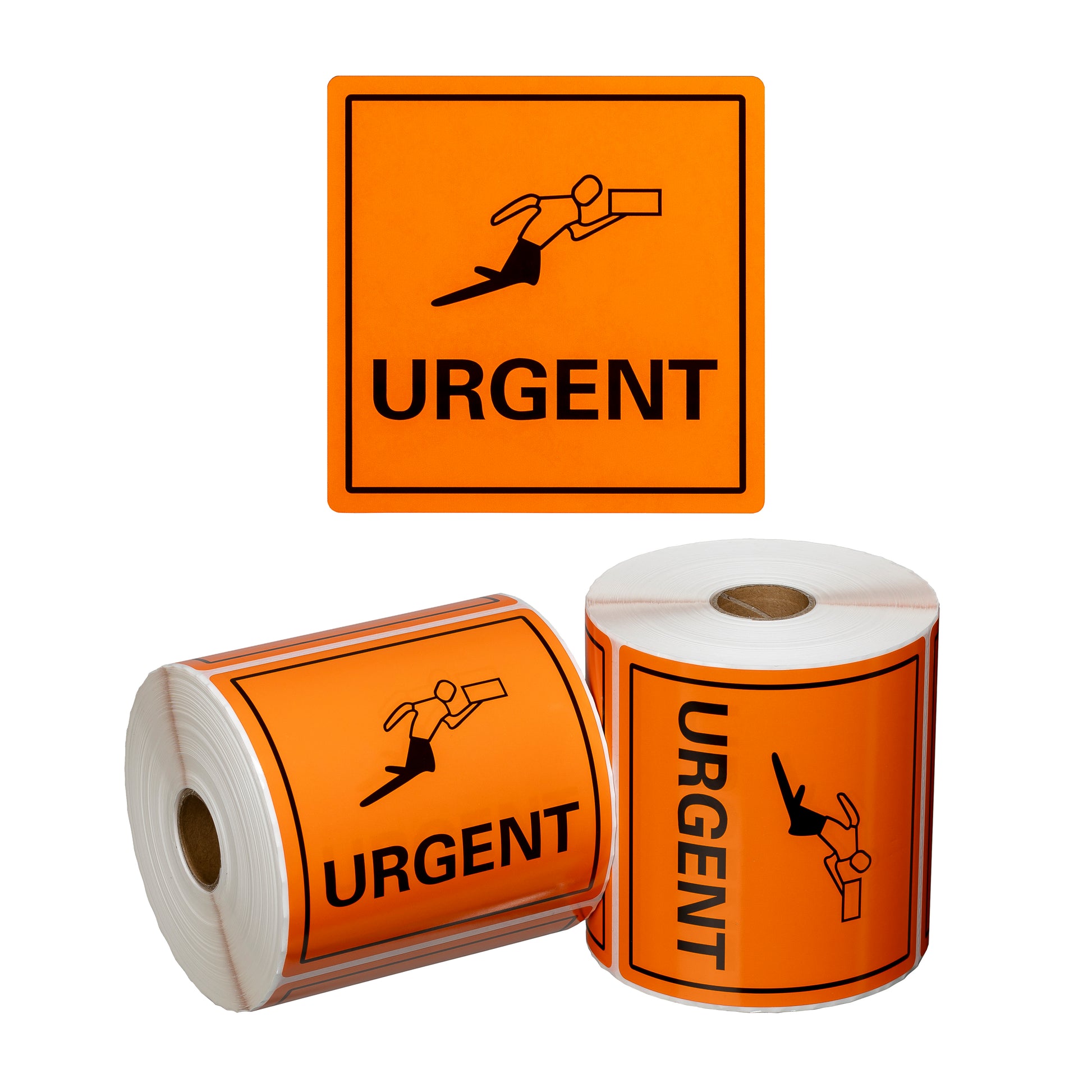 Handling Label Urgent - Orange/Black, 99mm x 99mm (500)