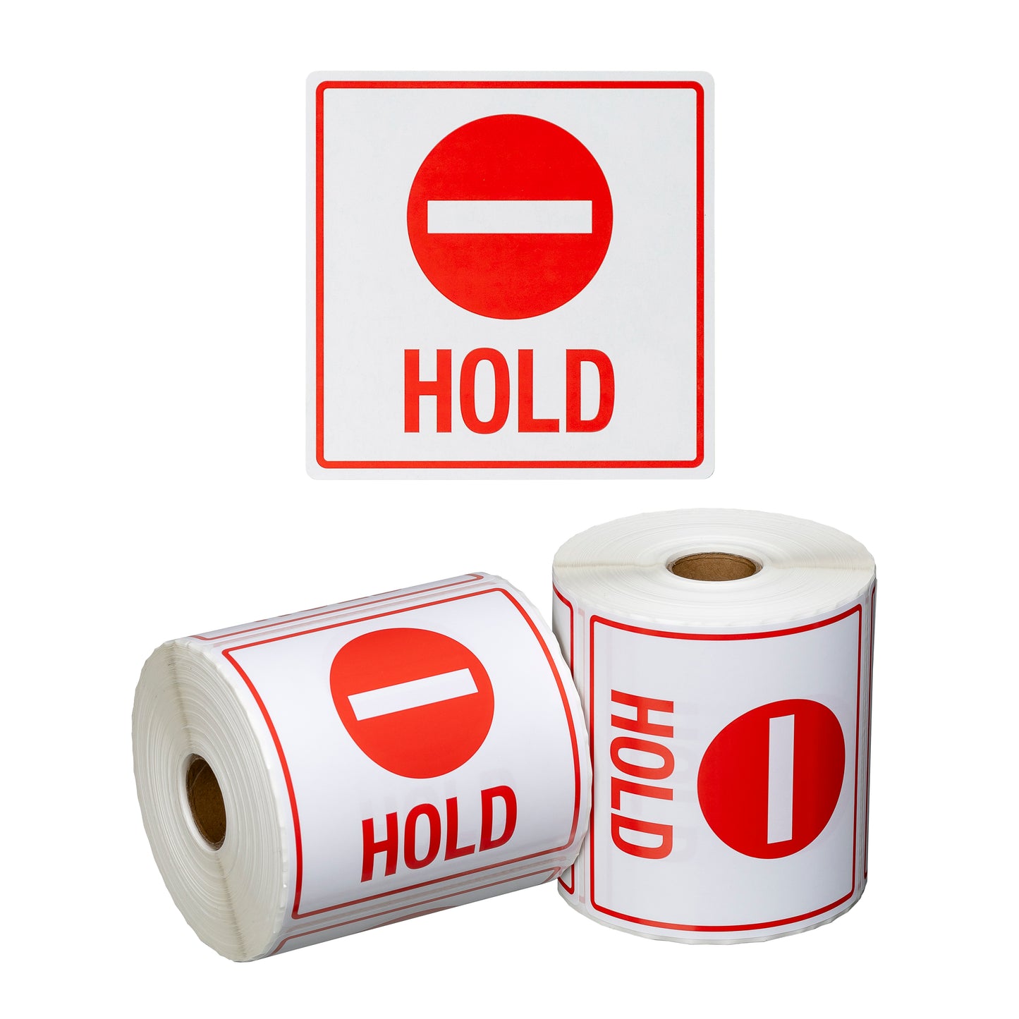 Handling Label Hold - White/Red, 99mm x 99mm (500)