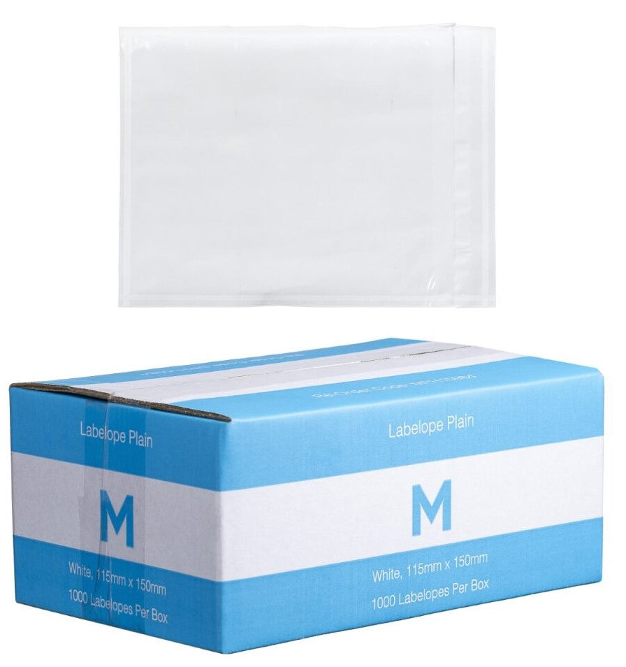 Plastic Labelope Plain - White, 115mm x 150mm (1000)              