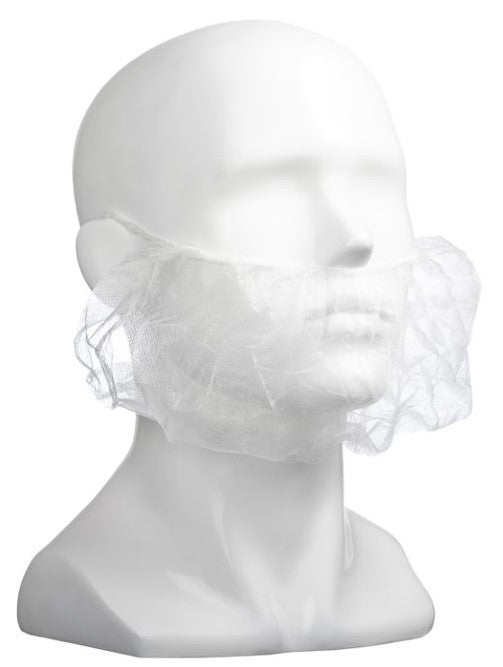 Polypropylene Beard Covers Double Loop - White, 230mm x 430mm, 12gsm (1000)            