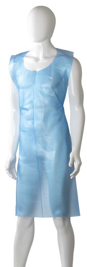 Polyethylene Back Tie Apron - Blue, 800mm x 1250mm x 20mu (700) *Light Duty