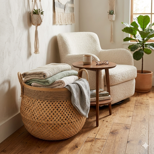 Rope Trip Bamboo Basket 32x32cm