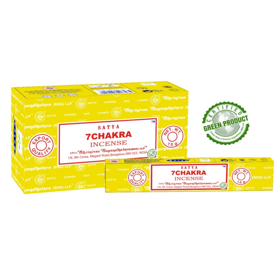Satya 7 Chakra Masala Incense 15g – Box of 12